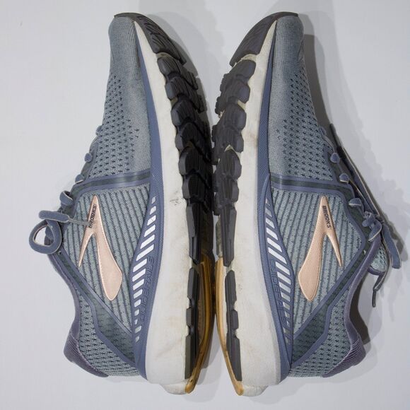 Brooks Adrenaline GTS 20 Gray Periwinkle Purple Women Size 8D Wide - Light Wear - Picture 10 of 14